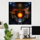 Dream Orb Fractal Art Poster (Thuiskantoor)