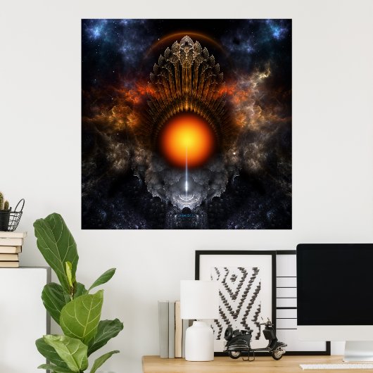 Dream Orb Fractal Art Poster (Thuiskantoor)