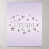 Dream Paars met Silver Glitter Poster (Voorkant)