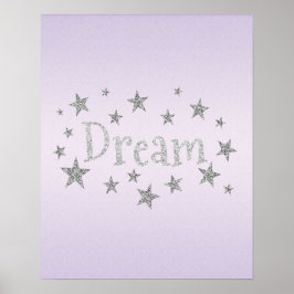 Dream Paars met Silver Glitter Poster