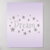 Dream Paars met Silver Glitter Poster (Voorkant)