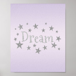Dream Paars met Silver Glitter Poster