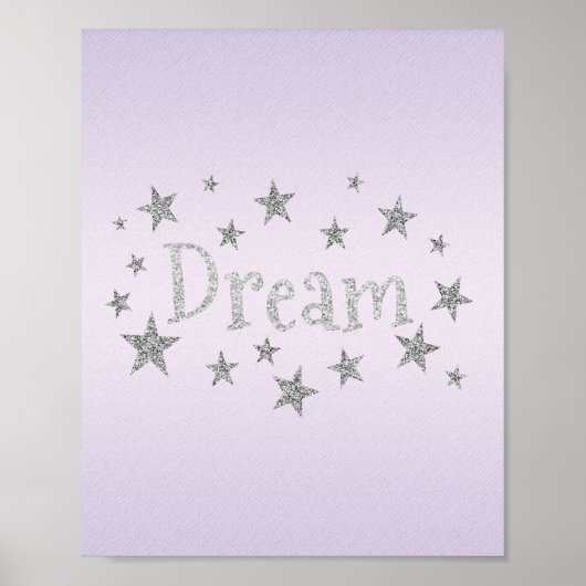 Dream Paars met Silver Glitter Poster (Voorkant)