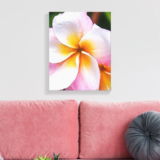 Dream Palette: franjipani flower Canvas Afdruk (Insitu (Woonkamer))