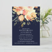 Dream Peach en Navy Bridesmaids Luncheon Wedding Kaart (Staand voorkant)