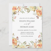 Dream Peach | Fancy bruiloft met bloemen Kaart (Voorkant)