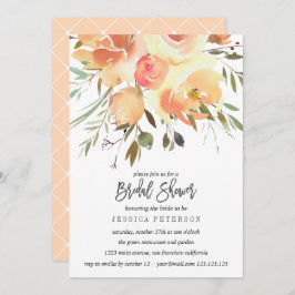 Dream Peach Flower Wedding Vrijgezellenfeest Kaart