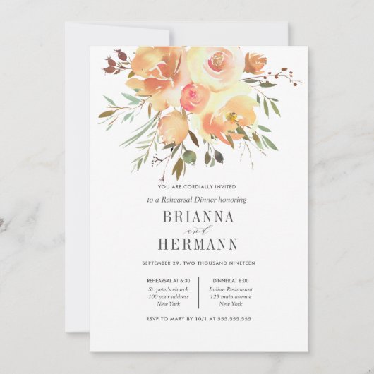Dream Peach | Flowers Weddenrennen Kaart (Voorkant)