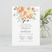 Dream Peach | Flowers Weddenrennen Kaart (Staand voorkant)