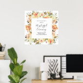 Dream peach Unplugged Bruiloft Ceremonie Teken Poster (Thuiskantoor)