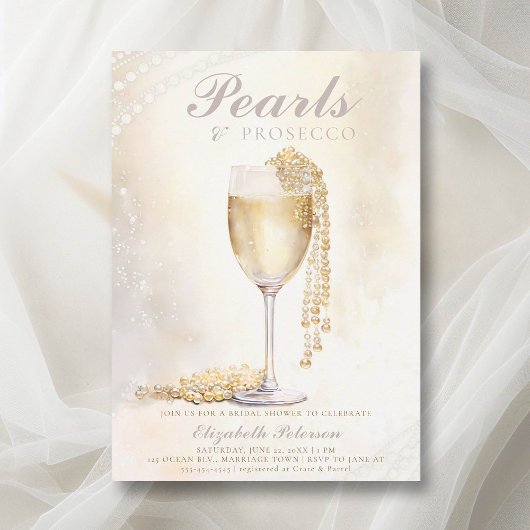 Dream Pearls Prosecco Elegant Brunch Vrijgezellenf Kaart