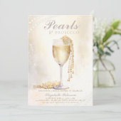 Dream Pearls Prosecco Elegant Brunch Vrijgezellenf Kaart (Staand voorkant)