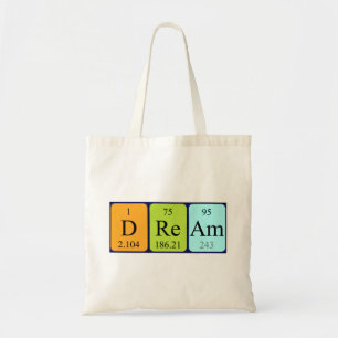Dream periodieke table name canvas tas