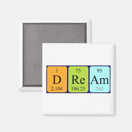 Dream periodieke table name magnet (Voorkant / Achterkant)