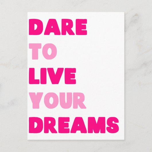 Dream Pink Briefkaart (Voorkant)