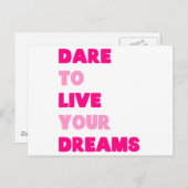 Dream Pink Briefkaart (Voorkant / Achterkant)
