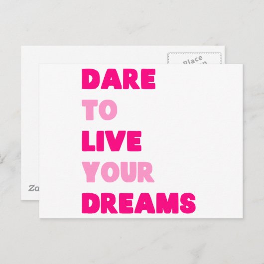 Dream Pink Briefkaart (Voorkant / Achterkant)