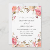 Dream Pink | bruiloft Boho Chic Flowers Kaart (Voorkant)