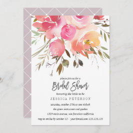 Dream Pink Chic Flower Wedding Vrijgezellenfeest p Kaart