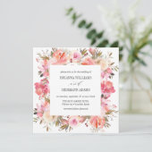 Dream Pink | Fancy voorjaar Floral Diamond Wedding Kaart (Staand voorkant)