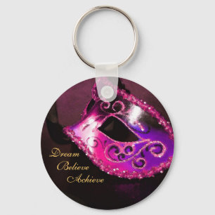 Dream Pink Masquerade Mask Inspirerend Sleutelhang Sleutelhanger
