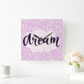 Dream Pink Vierkante Klok (Huis)