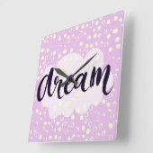 Dream Pink Vierkante Klok (Hoek)