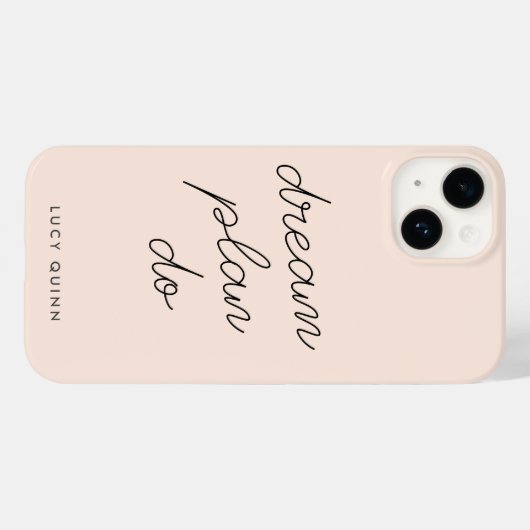 Dream Plan Do | Blush roze, modern, stijlvol scrip Case-Mate iPhone Case (Achterkant (horizontaal))