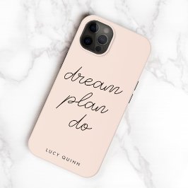 Dream Plan Do | Blush roze, modern, stijlvol scrip Case-Mate iPhone 14 Hoesje
