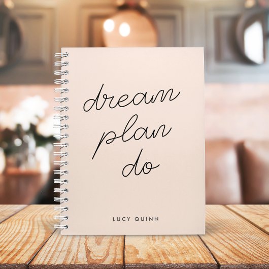 Dream Plan Do | Blush roze, modern, stijlvol scrip Notitieboek