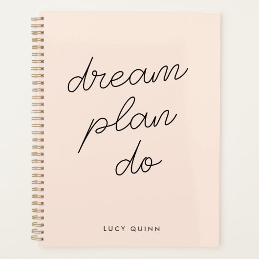 Dream Plan Do | Blush roze, modern, stijlvol scrip Planner (Voorkant)
