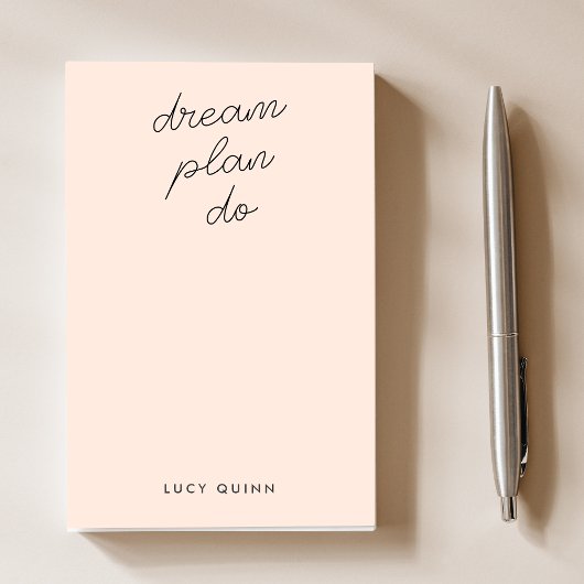 Dream Plan Do | Blush roze, modern, stijlvol scrip Post-it® Notes