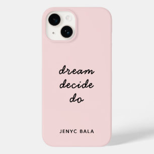 Dream Plan Do Blush Roze Moderne Stijlvolle Script Case-Mate iPhone 14 Hoesje