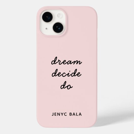 Dream Plan Do Blush Roze Moderne Stijlvolle Script Case-Mate iPhone Case (Achterkant)
