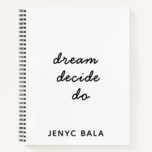 Dream Plan Do Lilac Pastel Design Notitieboek (Voorkant)