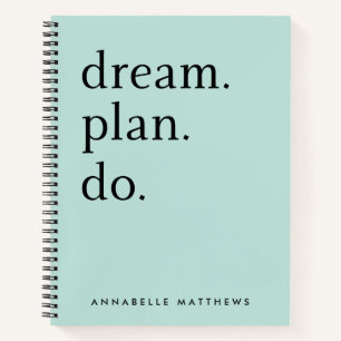 Dream Plan Do Modern Minimalistisch Mint Green Notitieboek