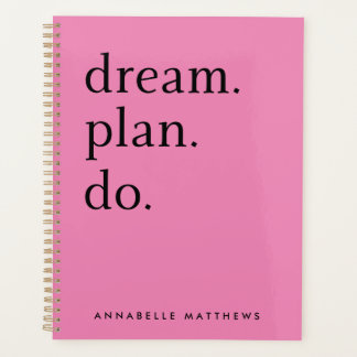 Dream Plan Do | Moderne, minimale helderroze Planner