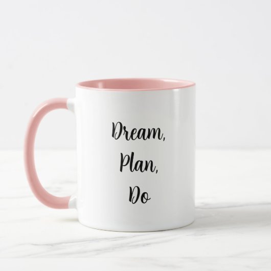 Dream, plan, doe - koffie Mok (Links)