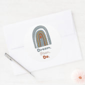 Dream, plan, doe motivatie boho regenboogkleurig ronde sticker (Envelop)