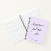 Dream Plan Doet het Lila Paarse Gematigde Feminine Notitieboek (Binnen)