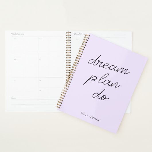 Dream Plan Doet het Lila Paarse Gematigde Feminine Planner (Display)