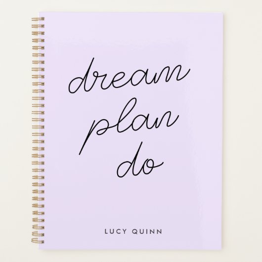 Dream Plan Doet het Lila Paarse Gematigde Feminine Planner (Voorkant)