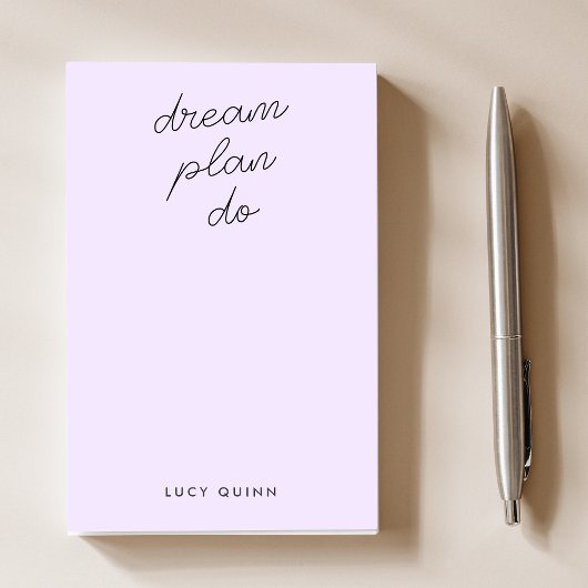 Dream Plan Doet het Lila Paarse Gematigde Feminine Post-it® Notes