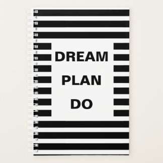 Dream Plan Zwarte Stripes Motivatie Citaat Planner