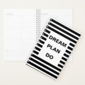 Dream Plan Zwarte Stripes Motivatie Citaat Planner (Display)