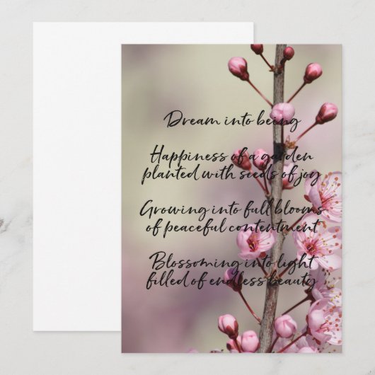 Dream Poem Cherry Blossom Flowers (Voorkant / Achterkant)