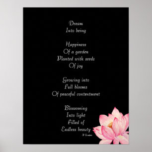 Dream Poem met Lotus Flower Poster