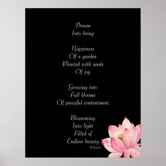Dream Poem met Lotus Flower Poster (Voorkant)