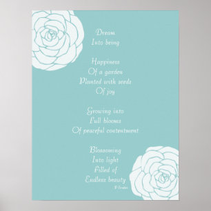 Dream Poem met witte rozen Poster
