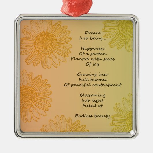 Dream Poem Metalen Ornament (Voorkant)